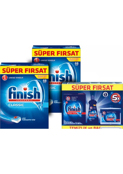 Klasik Tablet 68 - 2 adet ve Finish Bakım Seti