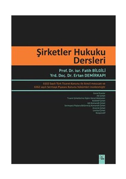 Şirketler Hukuku Dersleri