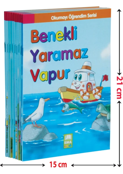 Okumayı Öğrendim Serisi 1 ve 2 Sınıflar İçin Düz Yazılı (10 Kitap Takım - Küçük Boy) - Erdinç Akbaş