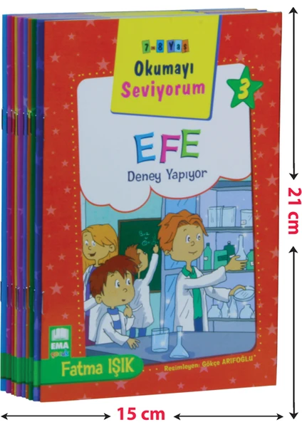 Okumayı Seviyorum Seti 1 ve 2 Sınıflar İçin Düz Yazılı (10 Kitap-Küçük Boy) - Fatma Işık