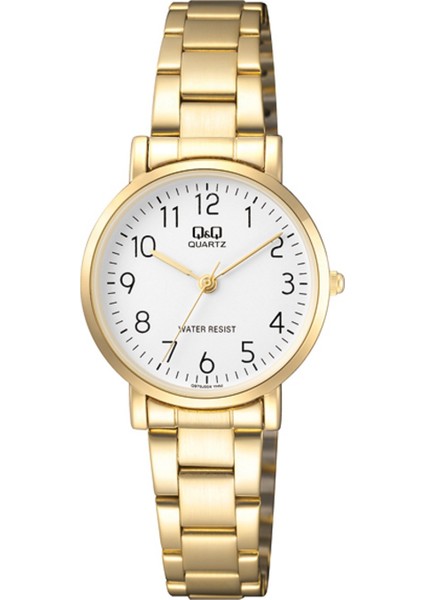 Kadın Kol Saati Suya Dayanıklı 30 mm Sarı Kasa ve Çelik Kordon ile Şık Tasarım