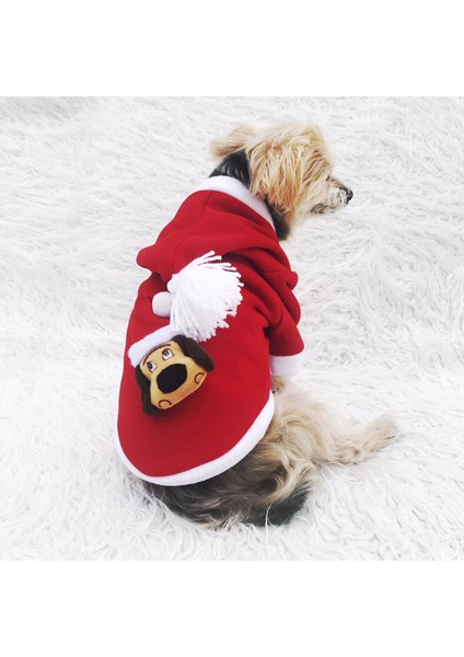 Dog Santa Kapşonlu Polar Noel By Yılbaşı Köpek Kıyafeti