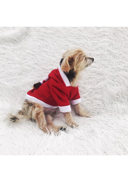 Dog Santa Kapşonlu Polar Noel By Yılbaşı Köpek Kıyafeti modelleri