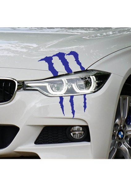 Far İçin Monster Pençe - Oto Sticker - 30x26 cm Siyah