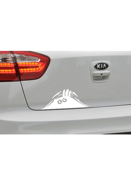 Bagajdan Bakan Adam - Oto Sticker - 20x8 cm Beyaz modelleri
