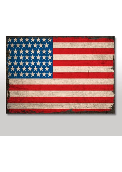Ahşap Tablo Eski Amerikan Bayrağı