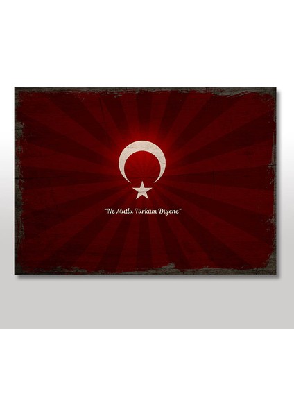 Ahşap Tablo Bayrak Atatürk Sözü
