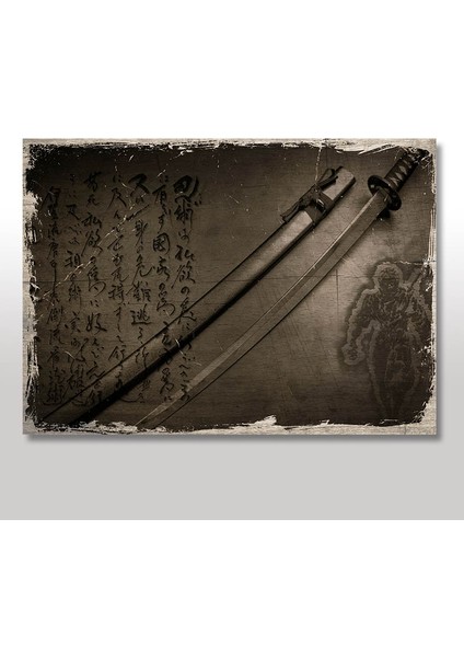Ahşap Tablo Samurai Kılıç
