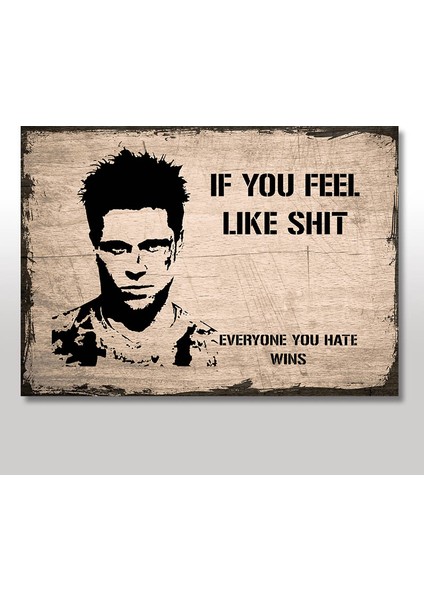 Ahşap Tablo Brad Pitt Fight Club