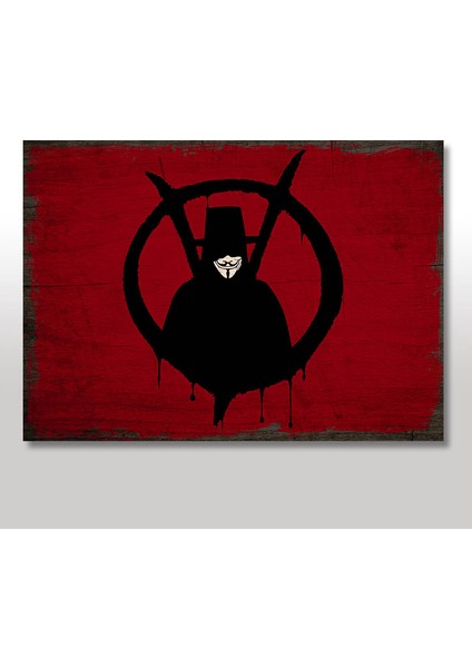 Ahşap Tablo V for Vendetta