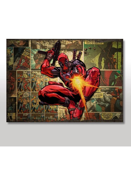 Ahşap Tablo Deadpool Çizgi Roman