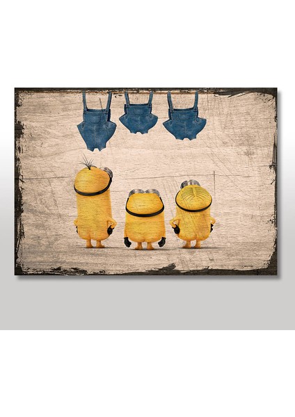 Ahşap Tablo Minion Çılgın Hırsızlar Görsel