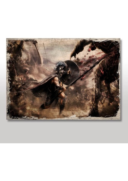 Ahşap Tablo Warriors Legends of Troy