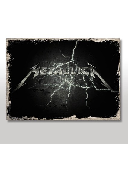 Ahşap Tablo Metallica Logo