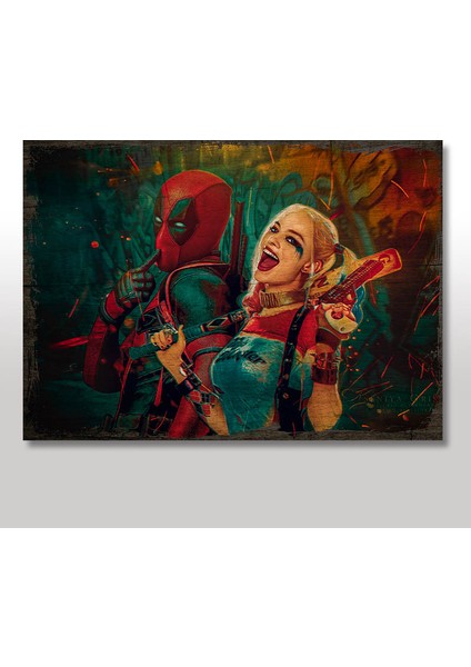 Ahşap Tablo Suicide Squad Girls