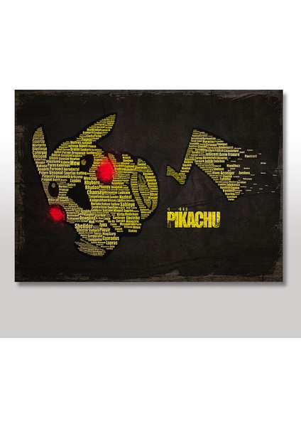 Ahşap Tablo Pikachu Fügürlü Görsel