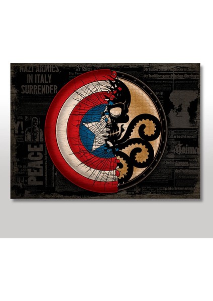 Ahşap Tablo Captain America Hydra Logo