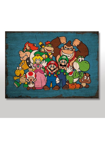 Ahşap Tablo Super Mario Ekibi