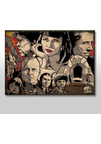 Ahşap Tablo Pulp Fiction Afişi
