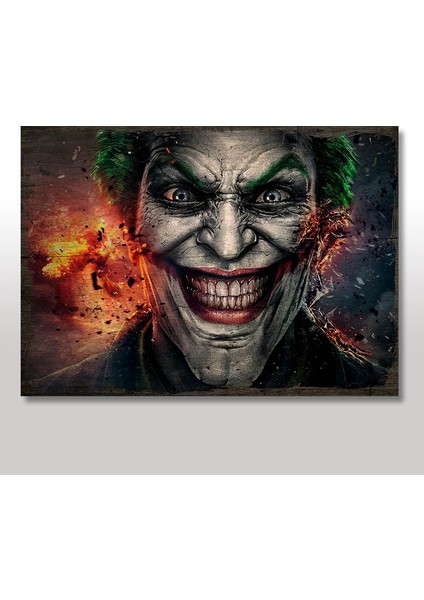 Ahşap Tablo Joker Ateş Saçıyor