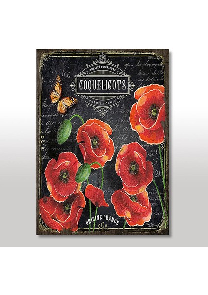 Ahşap Tablo Gelincik Mektup Afişi