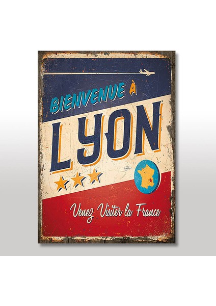 Tablomega Ahşap Tablo Lyon Uçuş Afişi