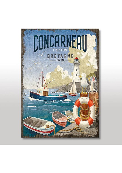 Ahşap Tablo Fransa Brittany İskelesi