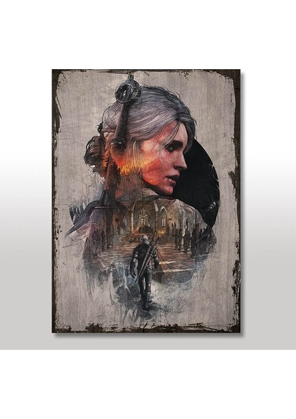 Ahşap Tablo Eski Witcher 3 Steelbook Art