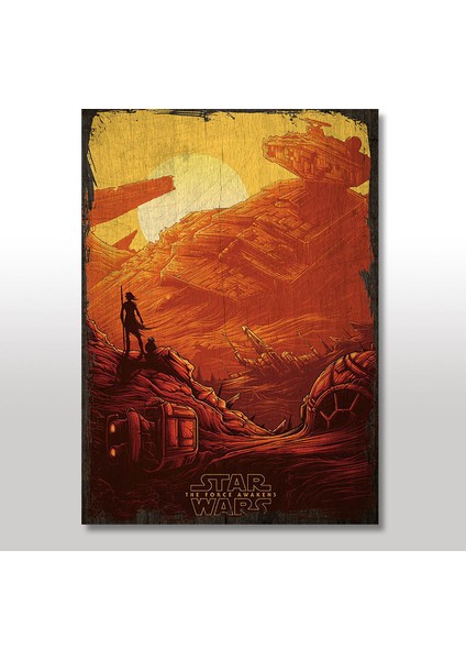 Ahşap Tablo Eski Star Wars Sahnesi