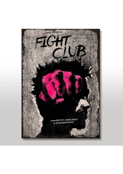 Ahşap Tablo Eski Fight Club Yumruk Afiş