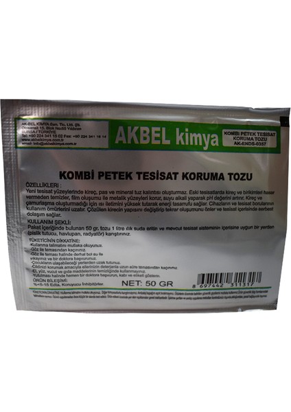 Kombi Petek Tesisat Koruma Tozu