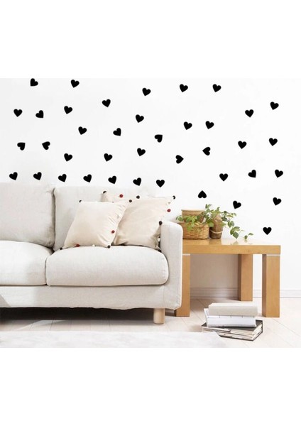 Siyah Kalp Yağmuru Sticker