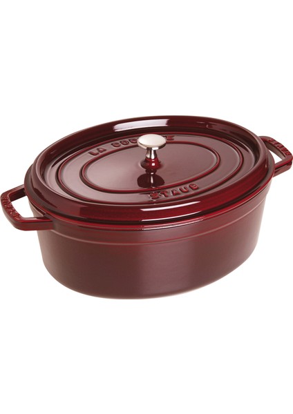 Döküm Tencere Oval 33 cm Bordo