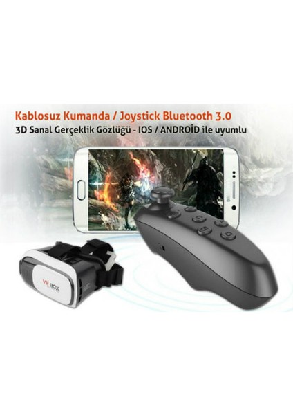 VR Box Sanal Gerçeklik Gözlüğü ve Kumandası