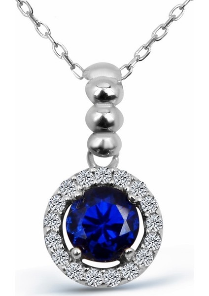 Zirkon Taşlı Gümüş Kolye N093601