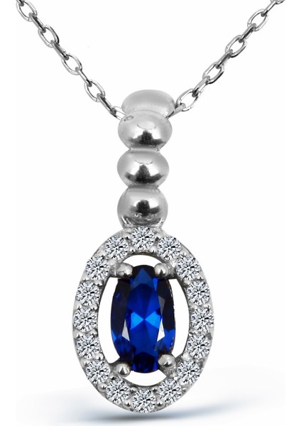 Zirkon Taşlı Gümüş Kolye N093701