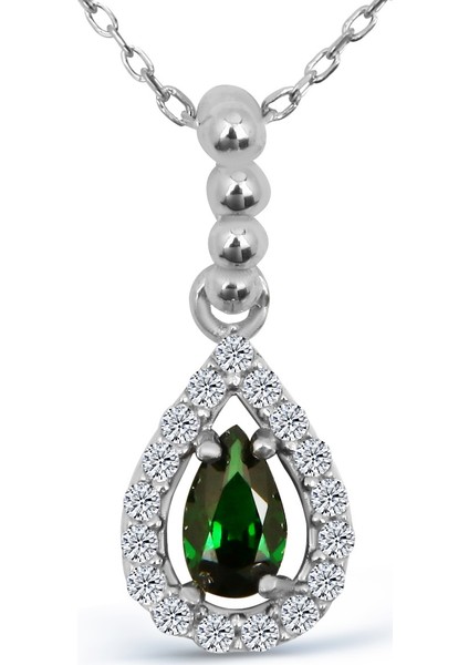 Zirkon Taşlı Gümüş Kolye N093801