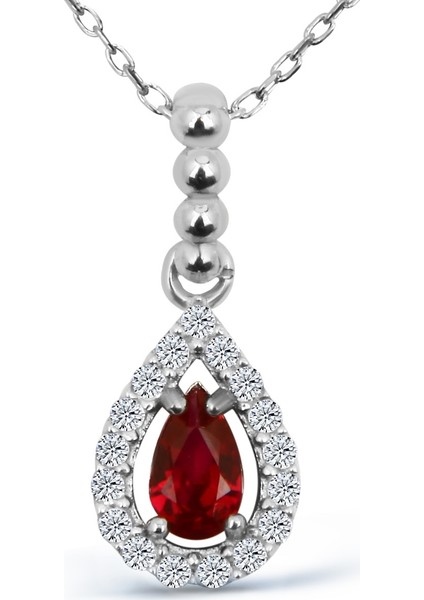 Zirkon Taşlı Gümüş Kolye N093901