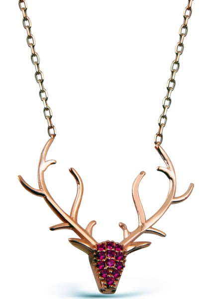 Zirkon Taşlı Gümüş Geyik Kolye N098801 fiyatları