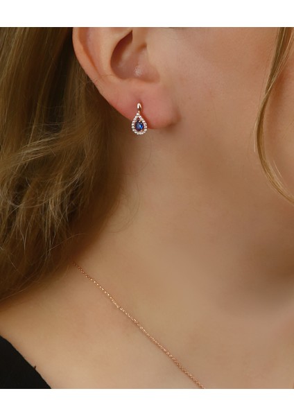Zirkon Taşlı Rose Gümüş Küpe K024101 fiyatları