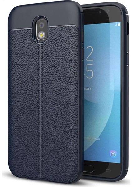 Samsung Galaxy J7 Pro Kılıf Suni Deri Dokulu Silikon