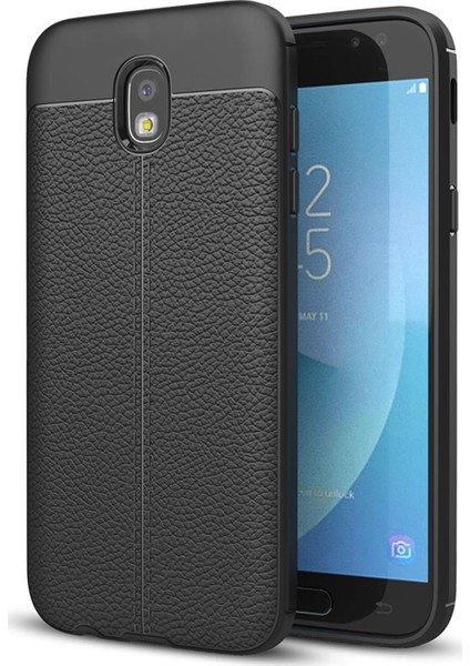 Samsung Galaxy J5 Pro Kılıf Suni Deri Dokulu Silikon