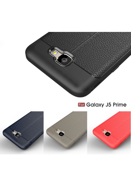 Samsung Galaxy J5 Prime Kılıf Suni Deri Dokulu Silikon