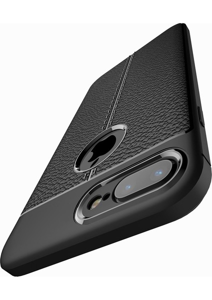 Apple iPhone 7 Plus Kılıf Suni Deri Dokulu Silikon