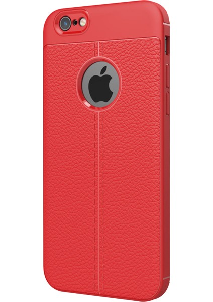 Apple iPhone 6S Kılıf Suni Deri Dokulu Silikon