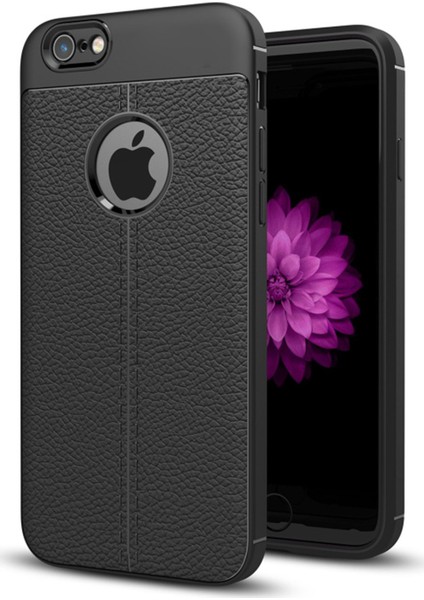 Apple iPhone 6 Kılıf Suni Deri Dokulu Silikon