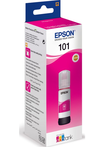 EPSON 101 Kırmızı Mürekkep Şişesi, 70 ml. L4150/L4160/L6160/L6170/L6190/L14150 (C13T03V34A) Magenta