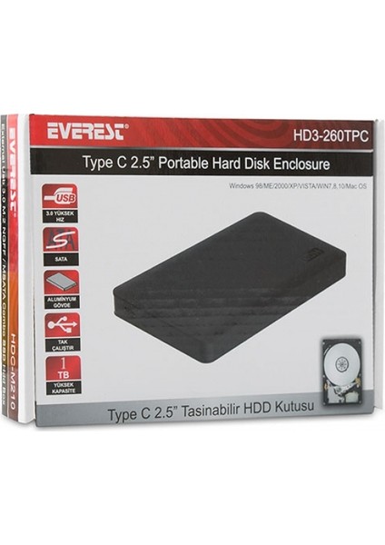 Hd3-260Tpc Harici 2.5 Type C Hdd Kutusu