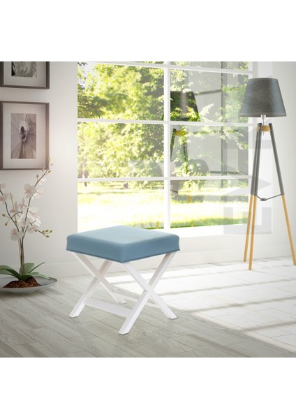 Evka Ahşap Bench Puf Light - Koyu Yeşil