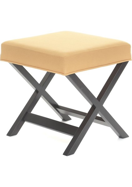 Evka Ahşap Bench Puf Dark - Sarı